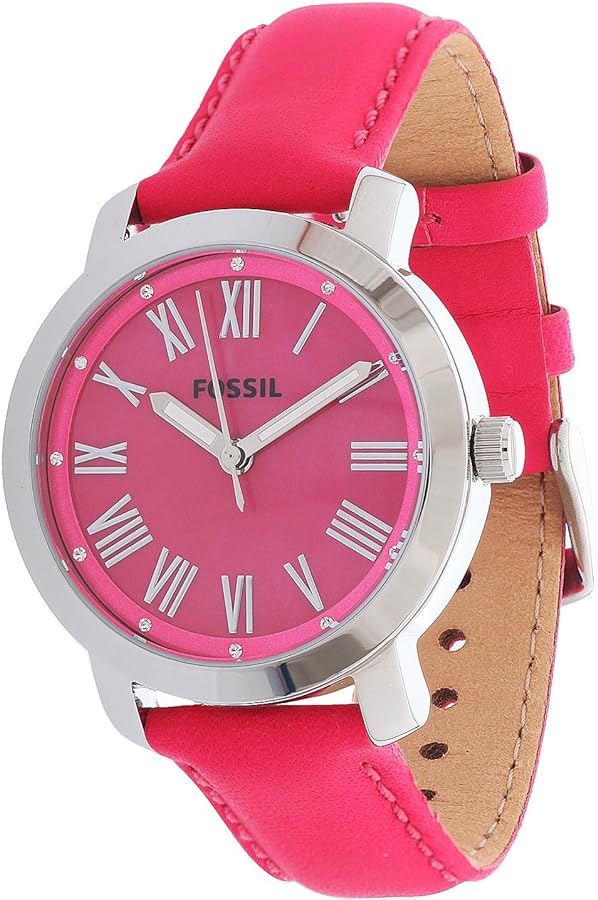 Fossil 2024 pink leather women’s watch